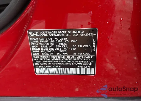 2023 Volkswagen Atlas Cross Sport 3.6L V6 Se W/Technology z USA, uszkodzony, nr VIN 1V2HE2CA5PC202523